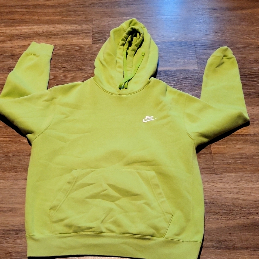 Nike Men's Lime Green Hoodie